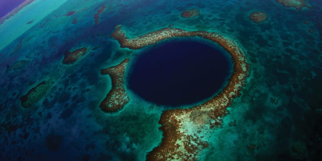 Blue hole Coral reef Belize Contours Travel