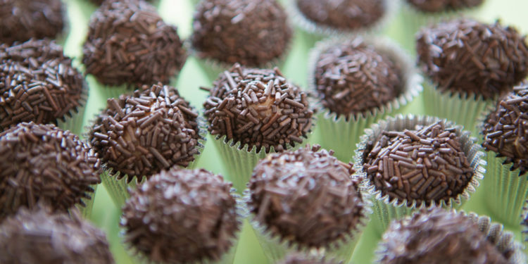Brazil dessert brigadeiros chocolate truffles with sprinkles