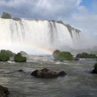 Brazil rainbow in Iguazu Falls Contours Travel