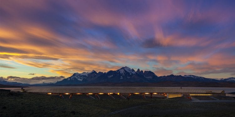 Chile Tierra Patagonia sunset view of the building Contours Travel