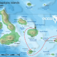4day itinerary map Ocean Spray Galapagos Ecuador Haugan Contours Travel