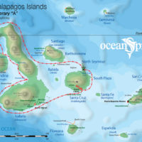 6A itinerary map Ocean Spray Galapagos Ecuador Haugan Contours Travel