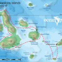 8A itinerary map Ocean Spray Galapagos Ecuador Haugan Contours Travel