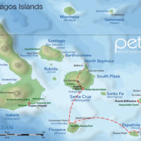 Petrel 4 day map Galapagos Ecuador Haugan Contours Travel