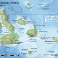 Petrel 8 day A map Galapagos Ecuador Haugan Contours Travel