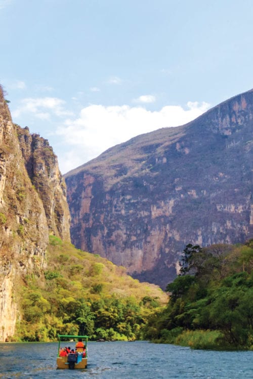 Boat ride in Sumidero Canyon Chiapas Mexico Condor Verde Contours Travel