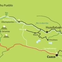 Map of Classic Inca Trail Peru Contours Travel