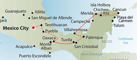 Mexico Day of the Dead Small group tour map Contours Travel | Contours ...